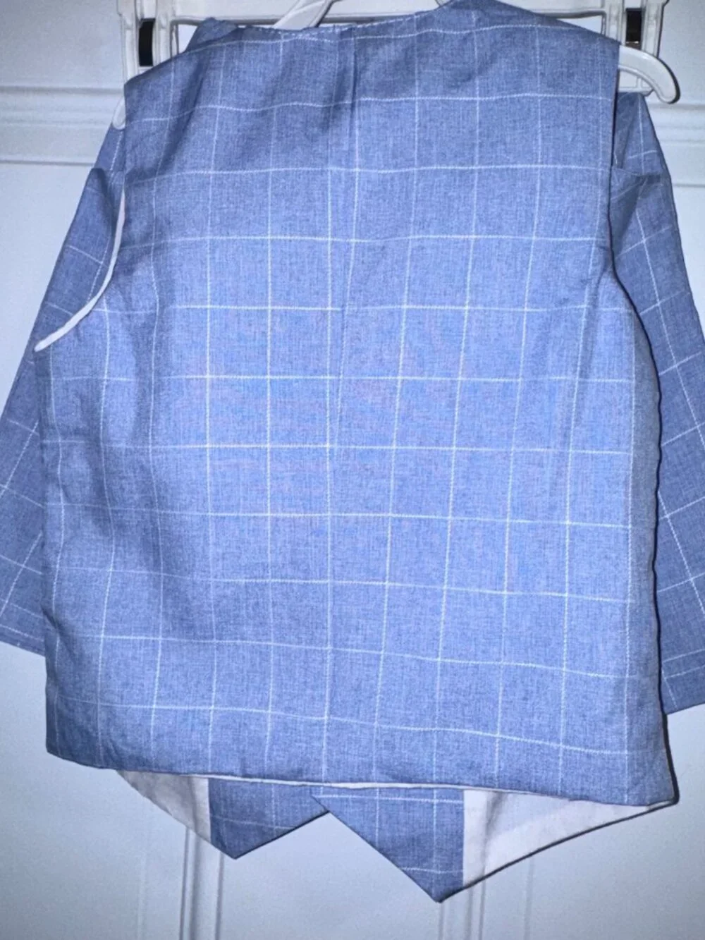 Lolanta Vest/Short suit light blue/white checkered box print
